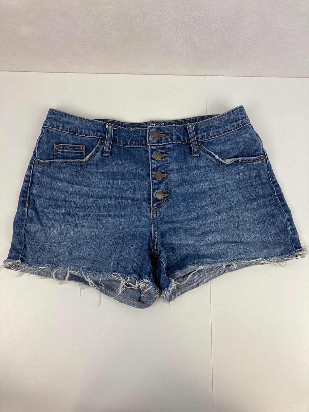 Universal Thread 4 / 27 High Rise Shortie Button Fly Stretch Denim Jeans Shorts